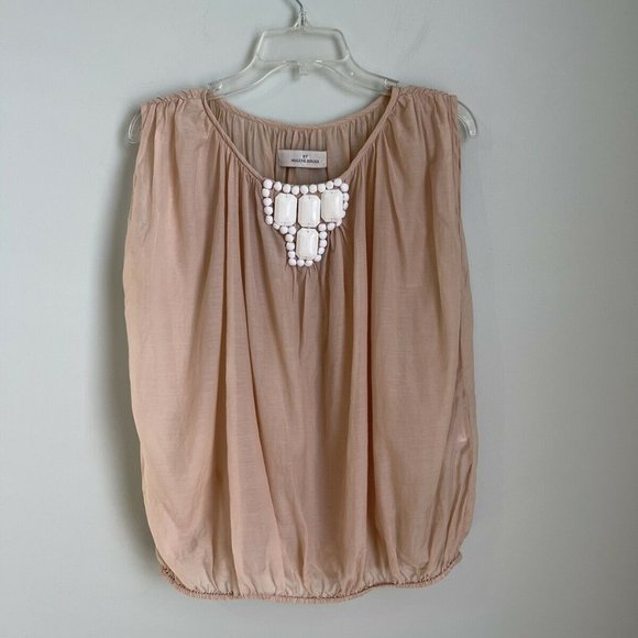 By Malene Birger Pink Embellished Sheer Sleeveless Amory Blouse - Picture 1 of 5